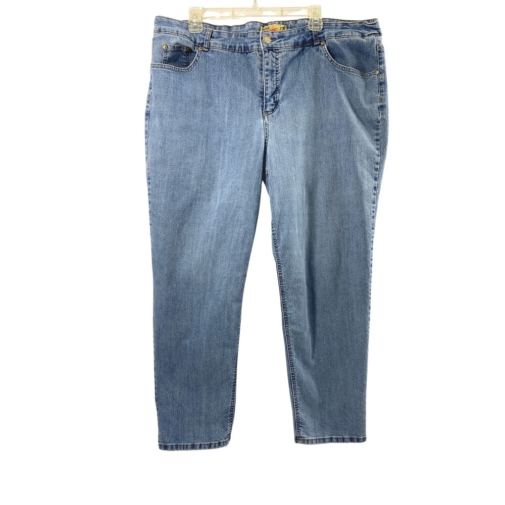 JM‎ Jeans Women Plus Size 24W Stretch Classic Light Wash Denim Straight Leg